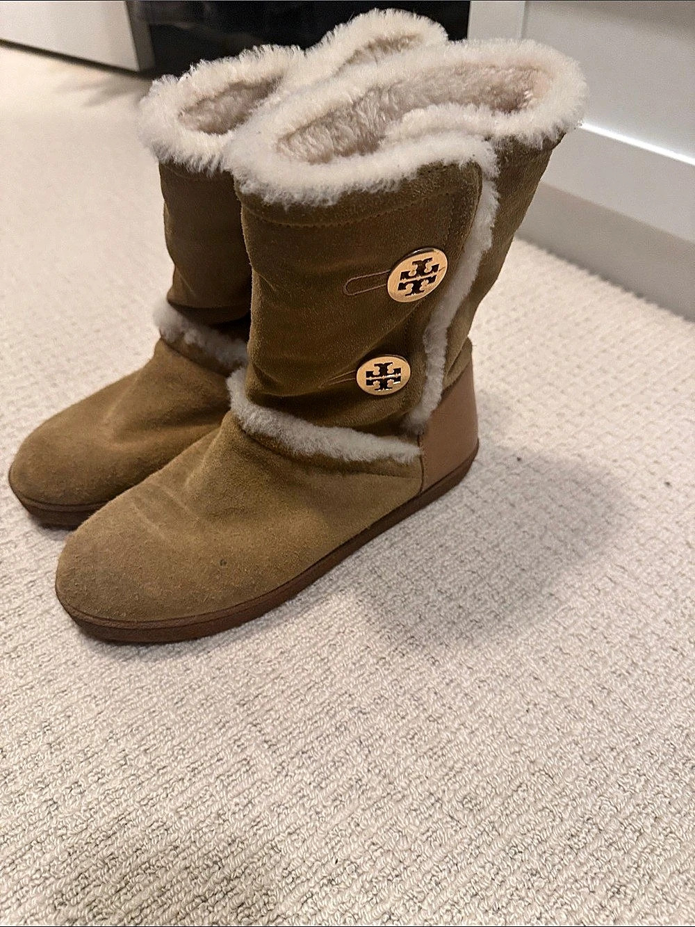 Tory Burch Mellow Shearling Boot Brown Winter Boots